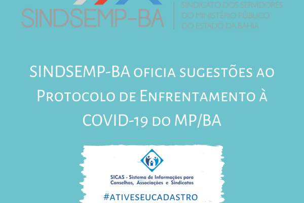 SINDSEMP-BA oficia sugestões ao Protocolo de Enfrentamento à COVID-19 do MPBA